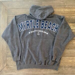 Myrtle Beach Men’s Hoodie XXL 2XL Gray Drop Shoulder South Carolina Sweatshirt